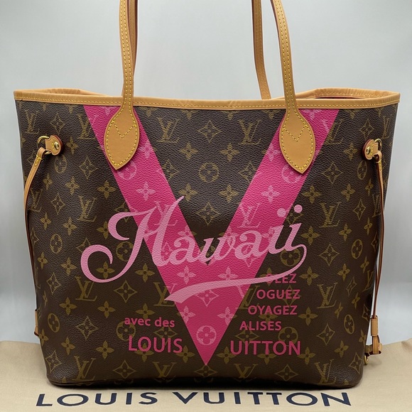 Louis Vuitton Hawaii Resorts V Neverfull Mm Shoulder Tote Bag Limited Edition LV - Picture 16 of 16